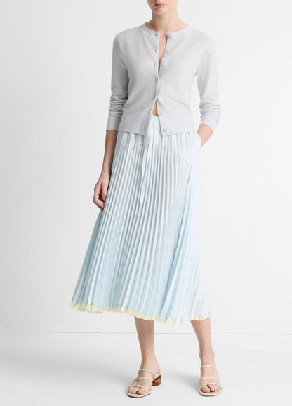Pleated Satin Tiered Skirt in Dresses & Skirts | VINCE Sale