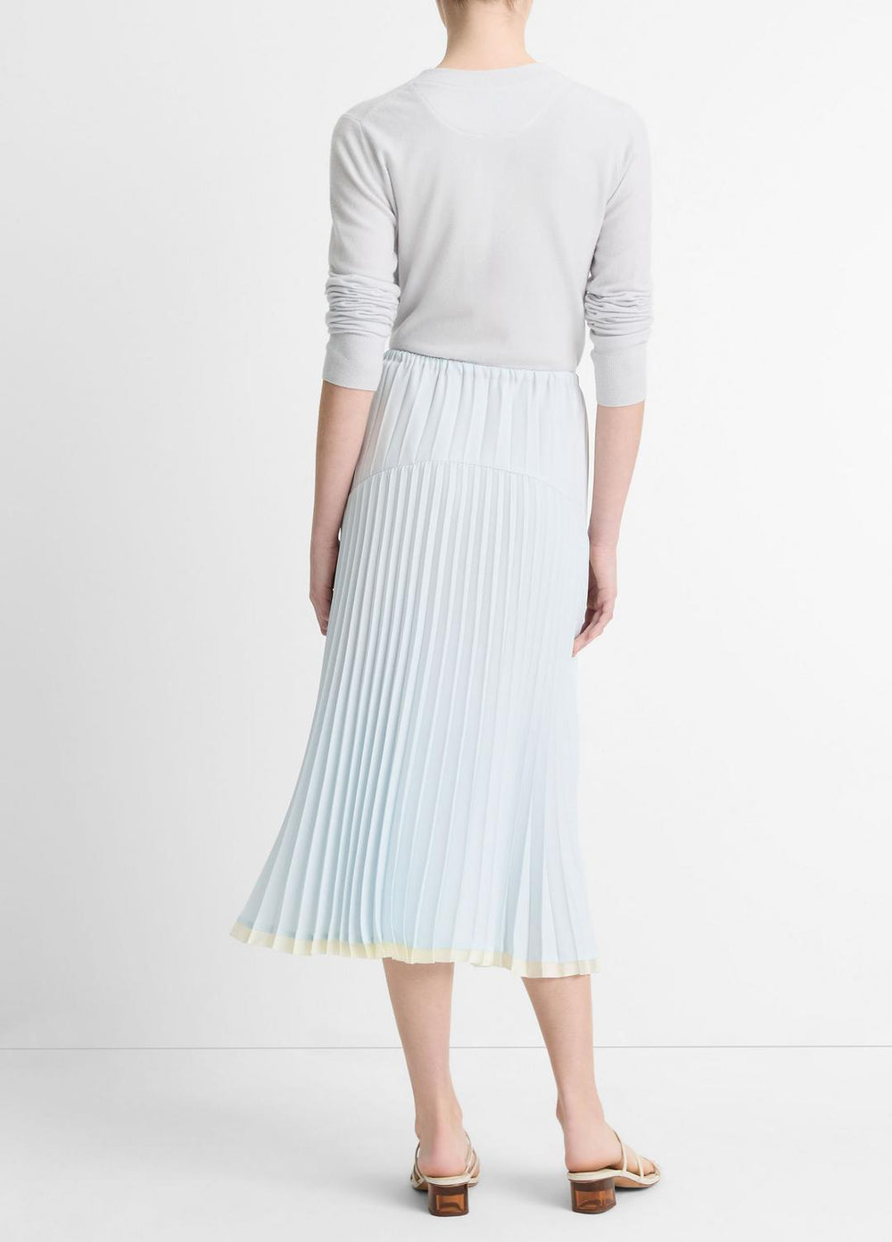 Pleated Satin Tiered Skirt in Dresses & Skirts | VINCE Sale