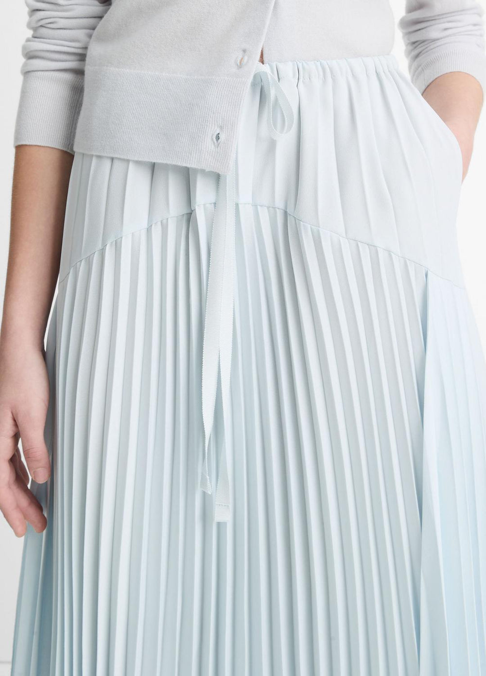 Pleated Satin Tiered Skirt in Dresses & Skirts | VINCE Sale