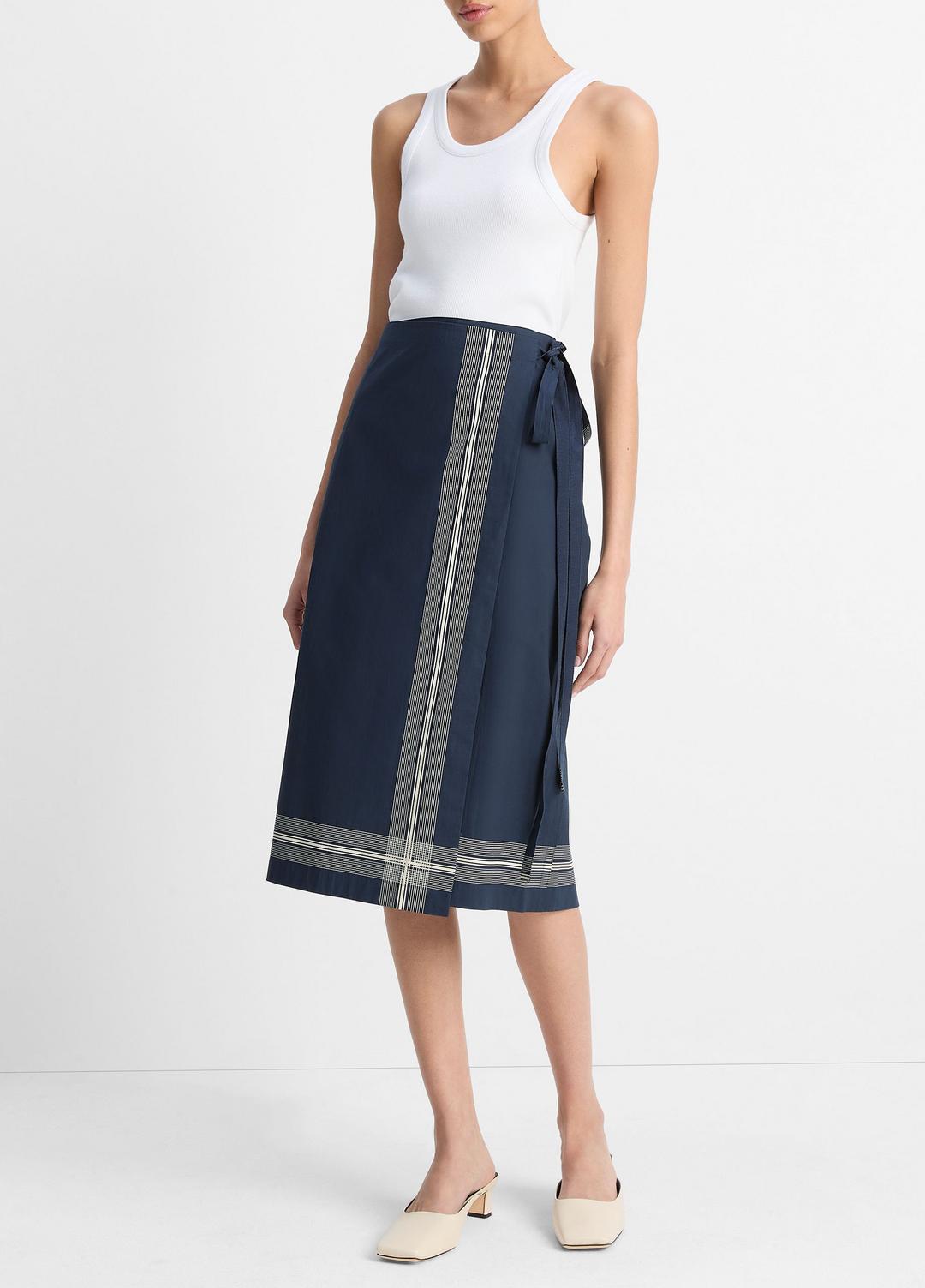 Handkerchief-Stripe Straight Wrap Skirt in Dresses & Skirts | VINCE Sale