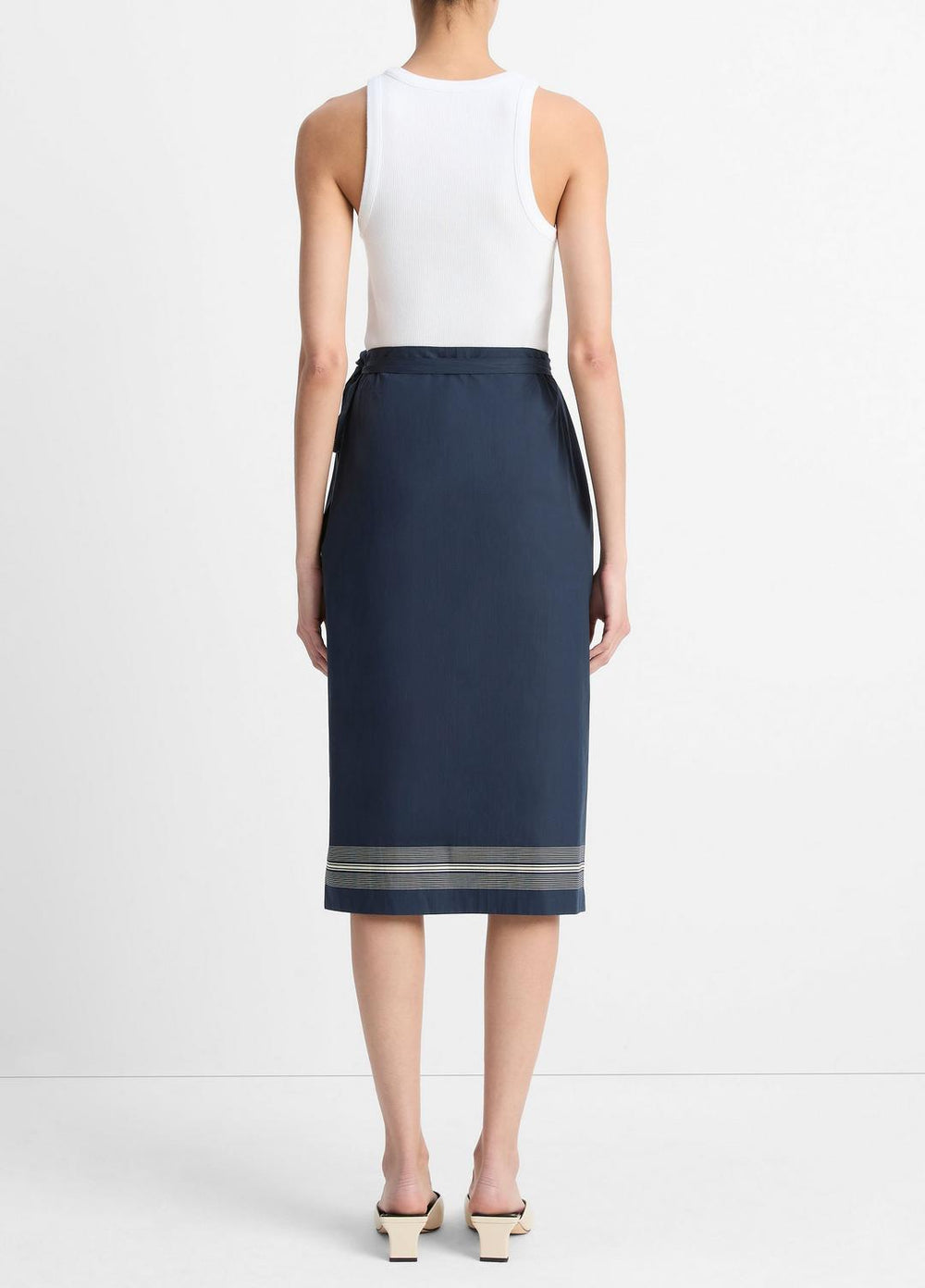 Handkerchief-Stripe Straight Wrap Skirt in Dresses & Skirts | VINCE Sale