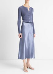 Contrast-Waistband Satin Bias Skirt in Dresses & Skirts | VINCE Sale