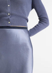 Contrast-Waistband Satin Bias Skirt in Dresses & Skirts | VINCE Sale
