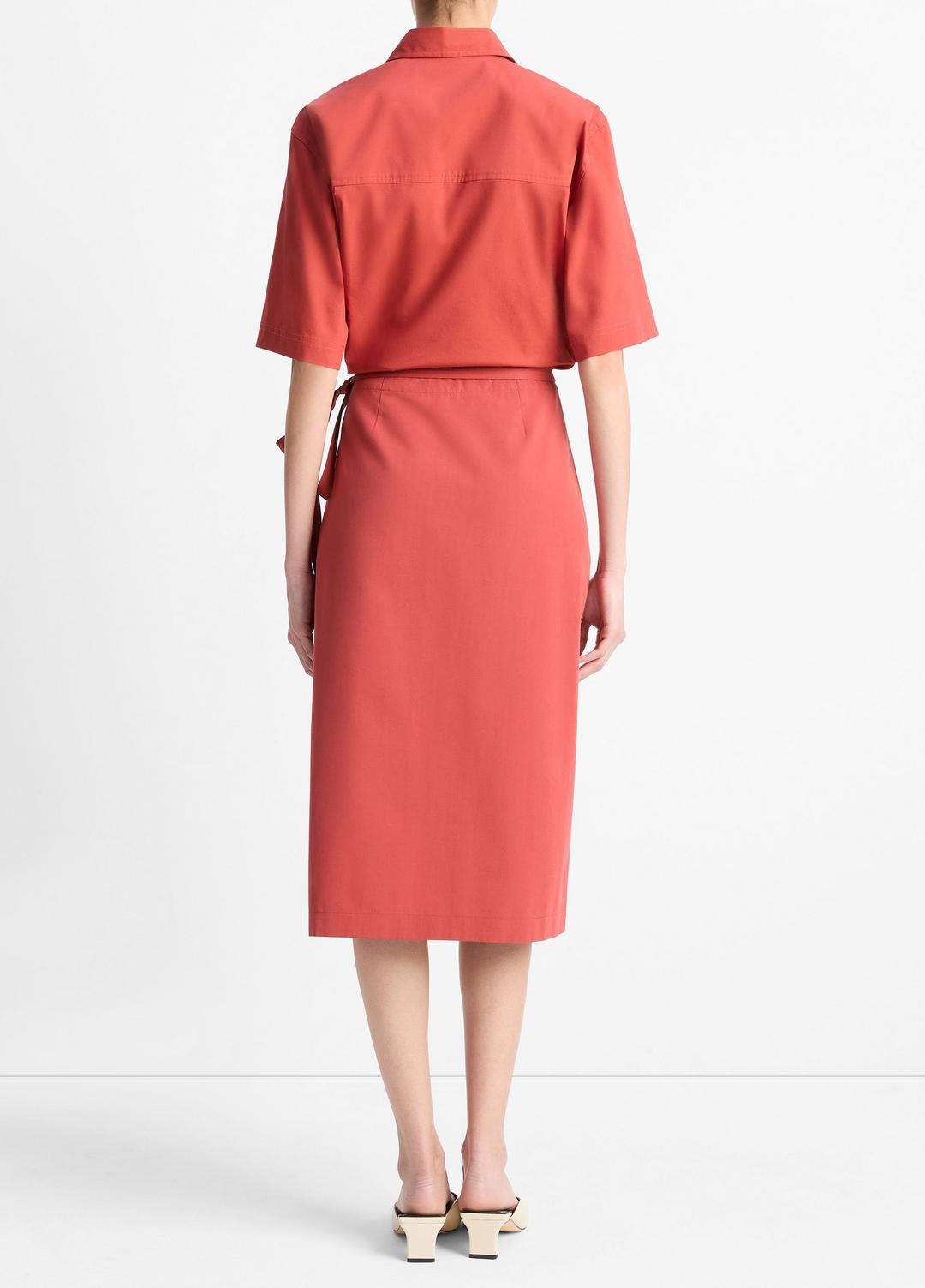 Cotton-Blend Straight Wrap Skirt in Dresses & Skirts | VINCE Sale