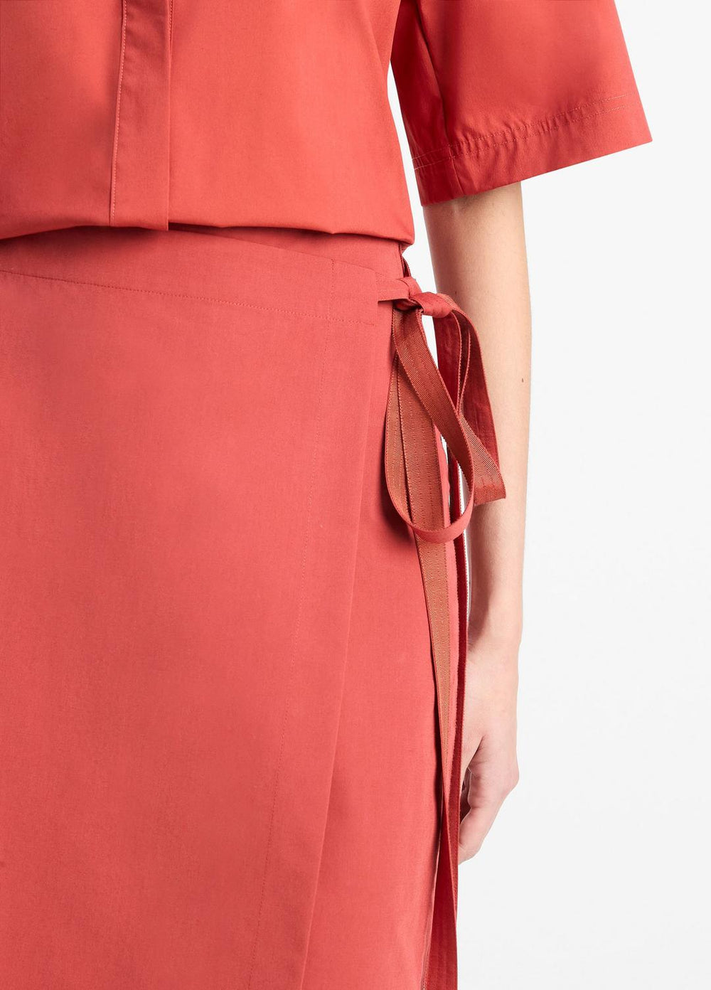 Cotton-Blend Straight Wrap Skirt in Dresses & Skirts | VINCE Sale