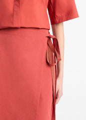 Cotton-Blend Straight Wrap Skirt in Dresses & Skirts | VINCE Sale