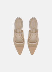 Venice Leather and Mesh Slingback Kitten Heel in Shoes | VINCE Sale
