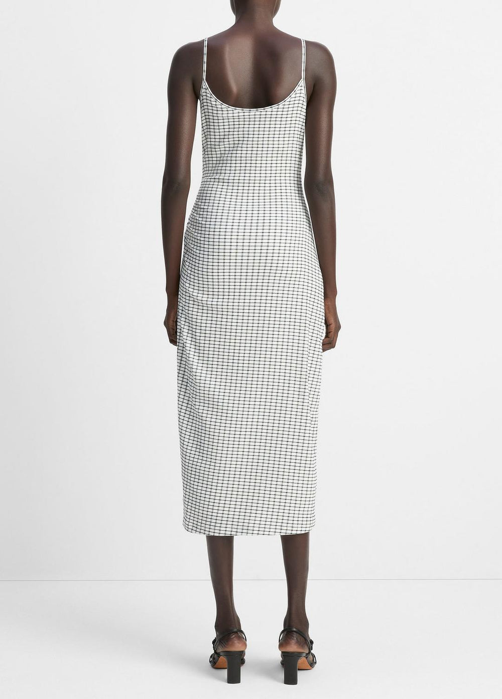 Checked Smocked Tank Dress in Dresses & Skirts | VINCE Sale