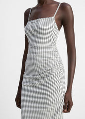 Checked Smocked Tank Dress in Dresses & Skirts | VINCE Sale