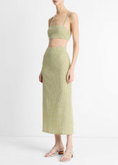 Checked Smocked Midi Skirt in Dresses & Skirts | VINCE Sale