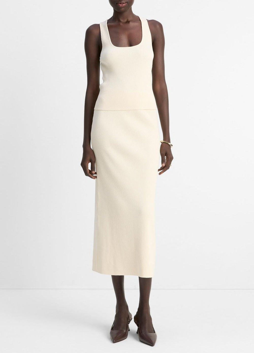 Ribbed Cotton-Blend Midi Skirt in Dresses & Skirts | VINCE Sale