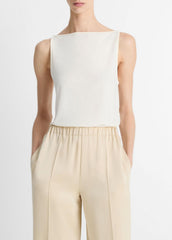 Matte Jersey Boat-Neck Tank in Shirts & Tees | VINCE Sale