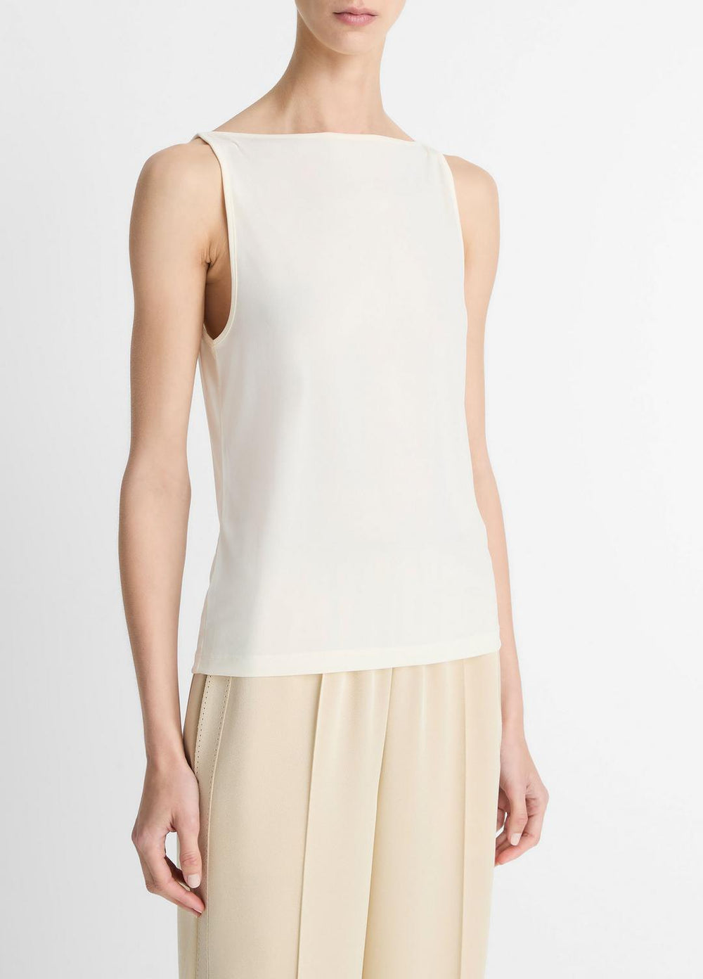 Matte Jersey Boat-Neck Tank in Shirts & Tees | VINCE Sale