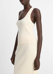 Ribbed Cotton-Blend Racerback Tank in Shirts & Tees | VINCE Sale