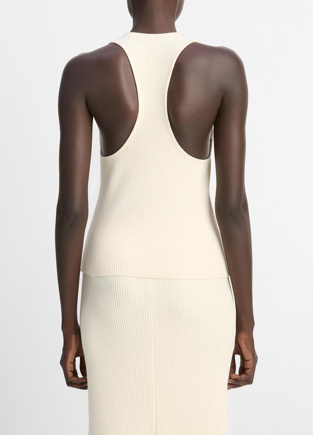 Ribbed Cotton-Blend Racerback Tank in Shirts & Tees | VINCE Sale