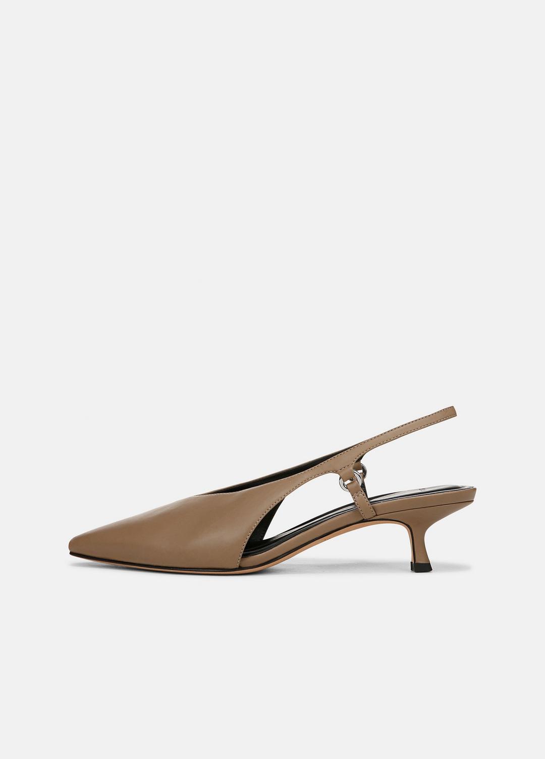 Sabrina Leather Slingback Kitten Heel in Shoes | VINCE Sale