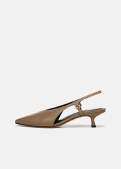 Sabrina Leather Slingback Kitten Heel in Shoes | VINCE Sale