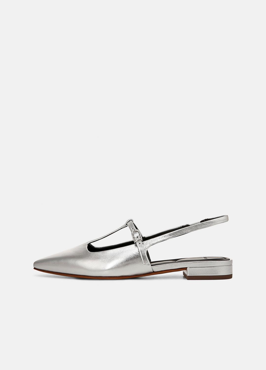 Iliana Metallic Leather Slingback Flat in Shoes | VINCE Sale