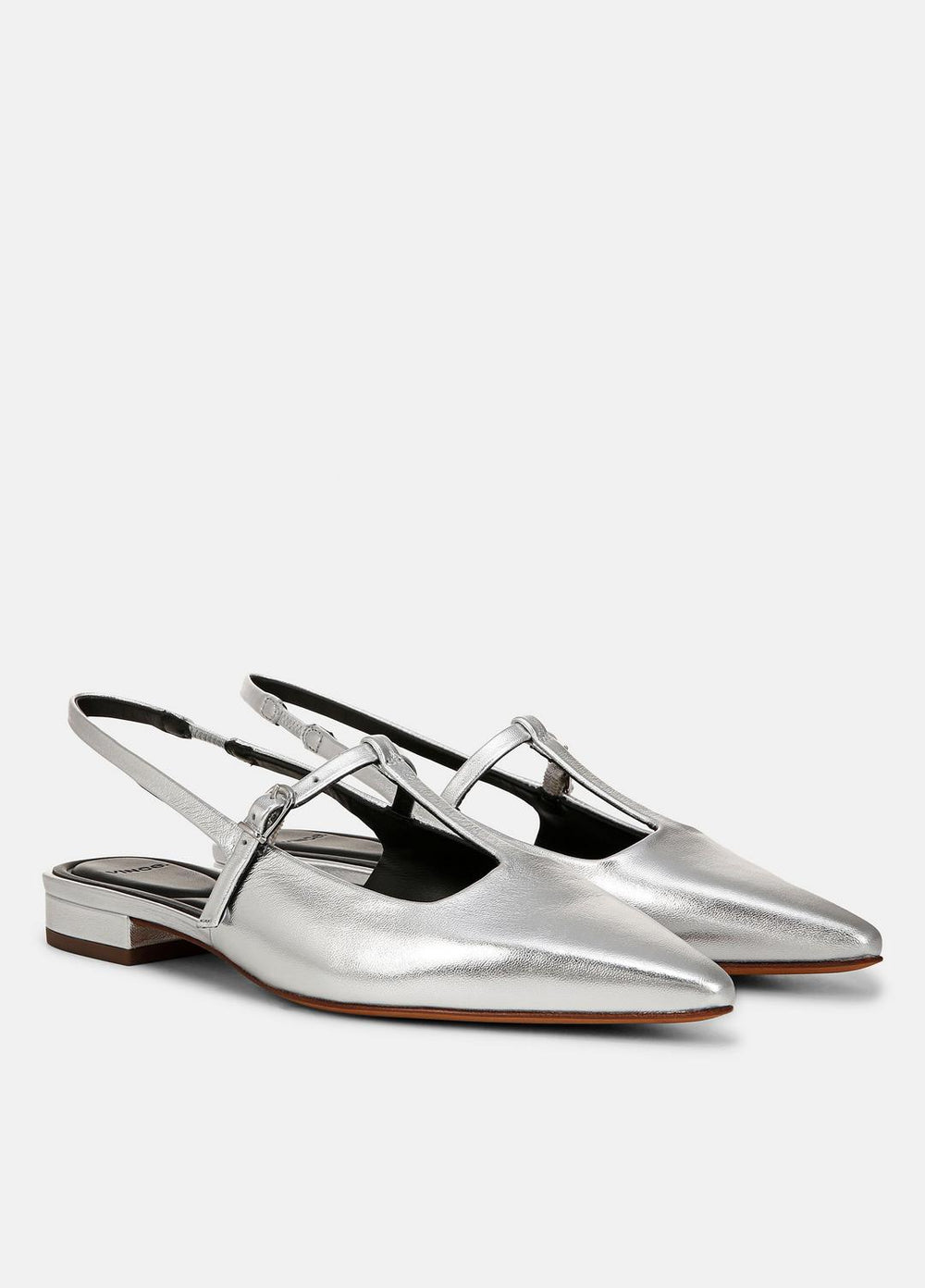 Iliana Metallic Leather Slingback Flat in Shoes | VINCE Sale
